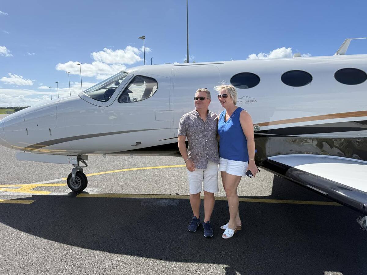Guests boarding the Citation Mustang